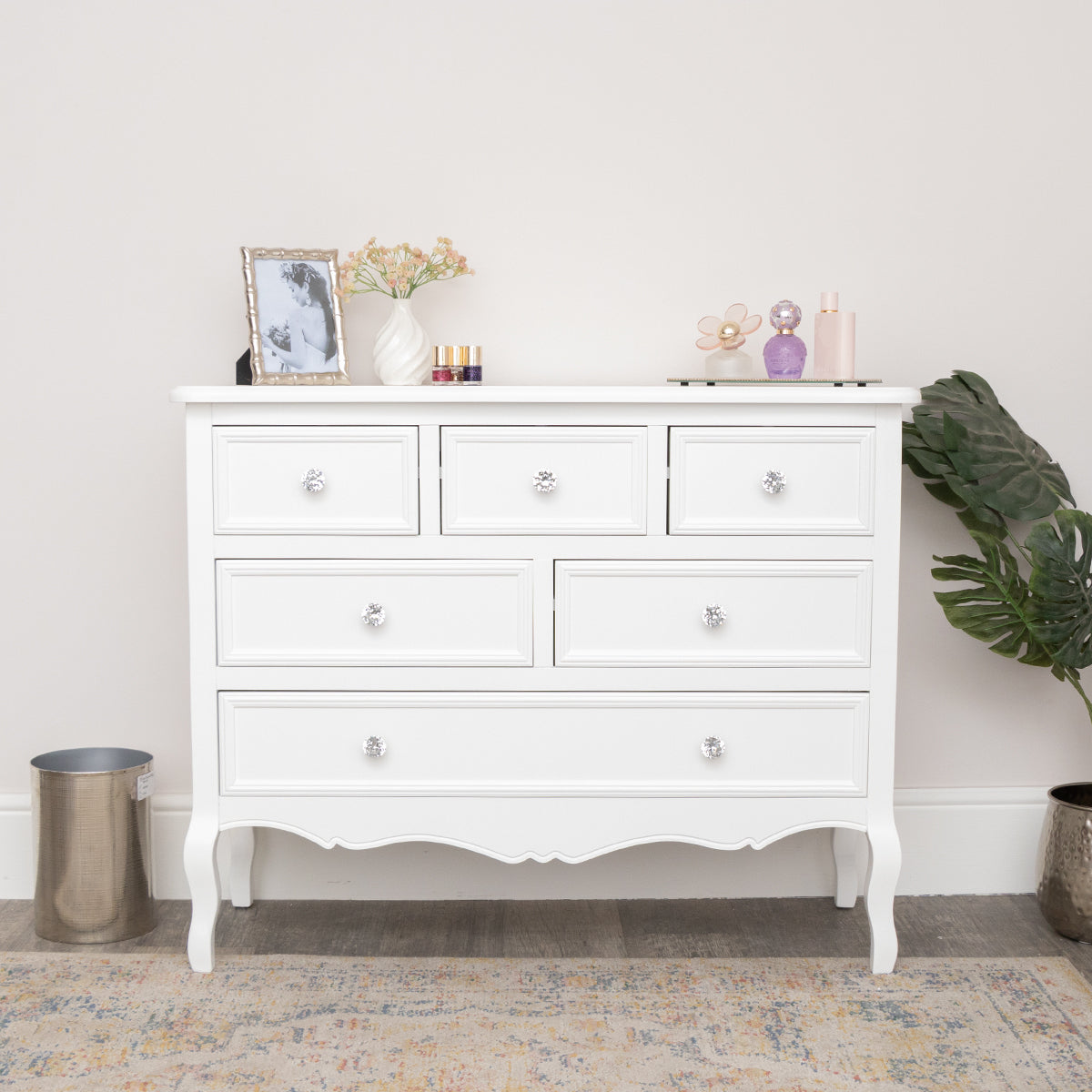 Large White Chest of 6 Drawers - Victoria Range