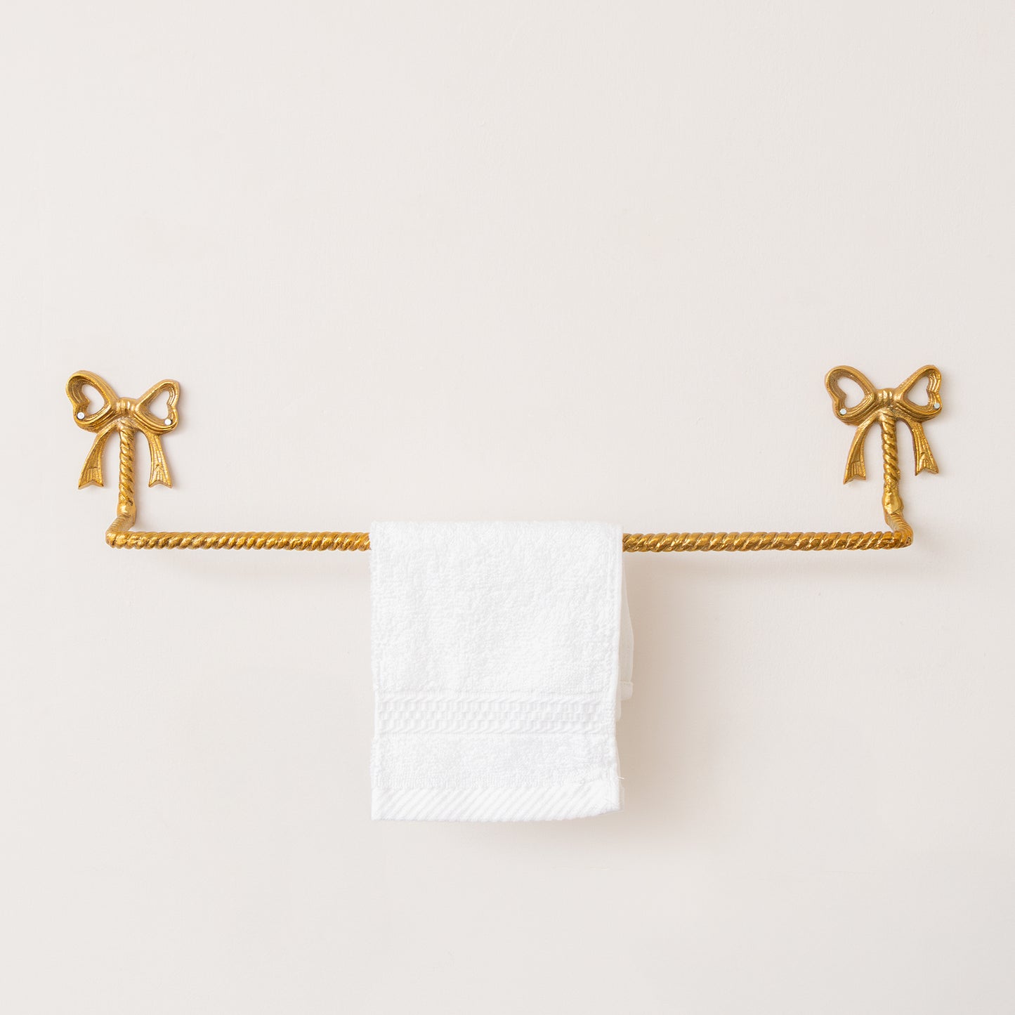 Metallic Gold Metal Bow Towel Rail