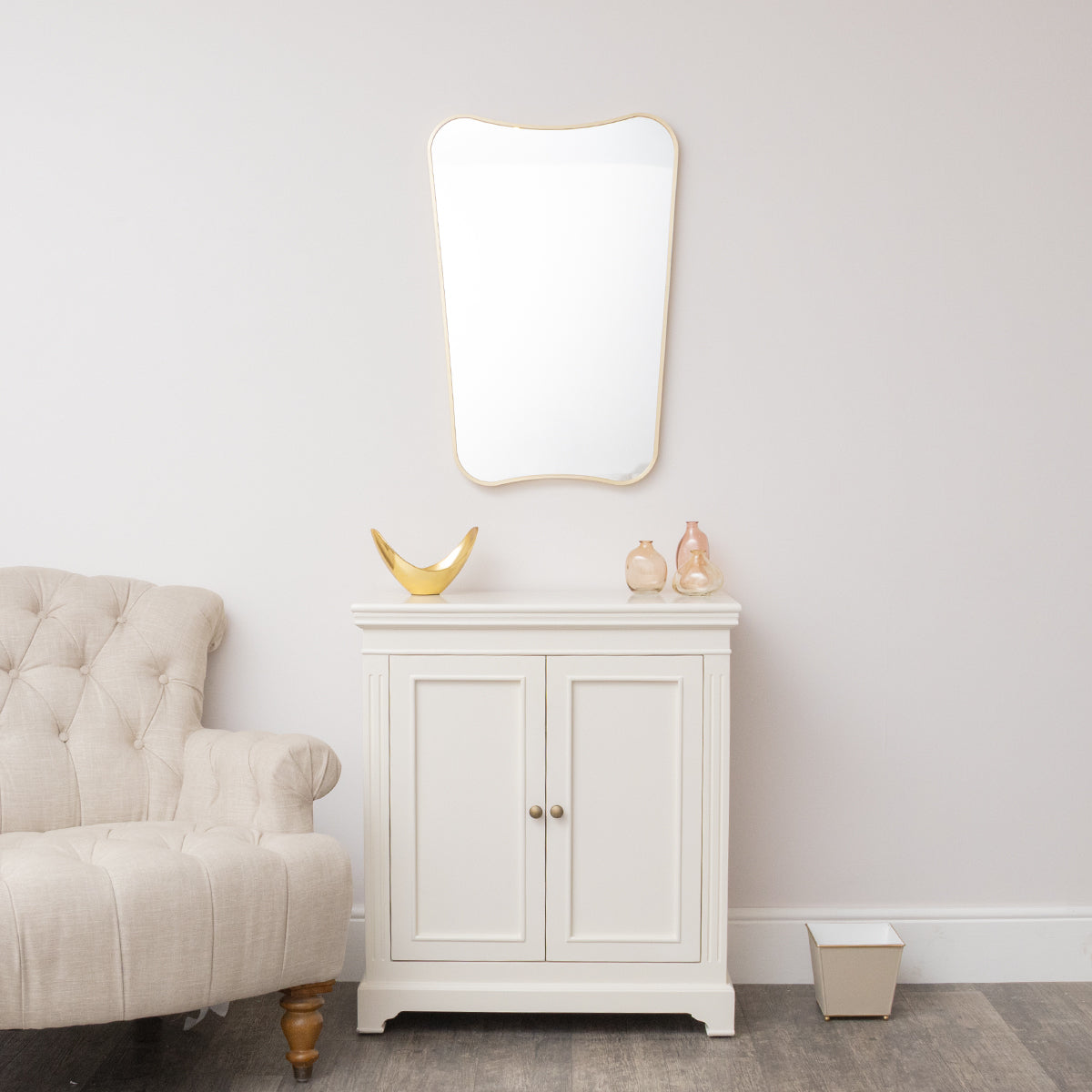 Gold Asymmetrical Metal Framed Wall Mirror - 54cm x 80cm