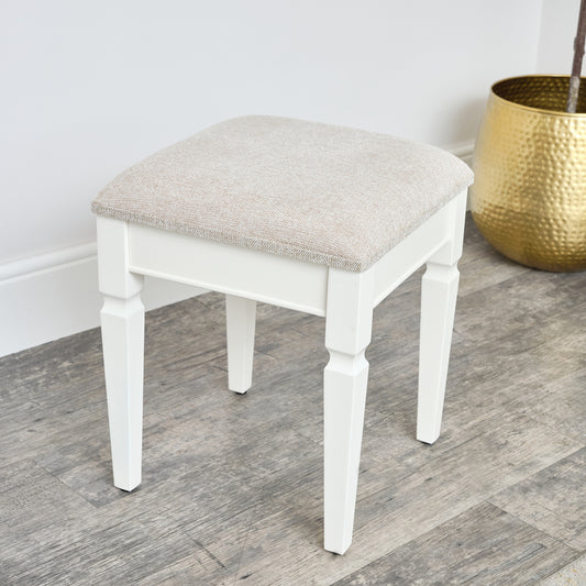  Ivory Cushioned Dressing Table Stool - Daventry Ivory Range 
