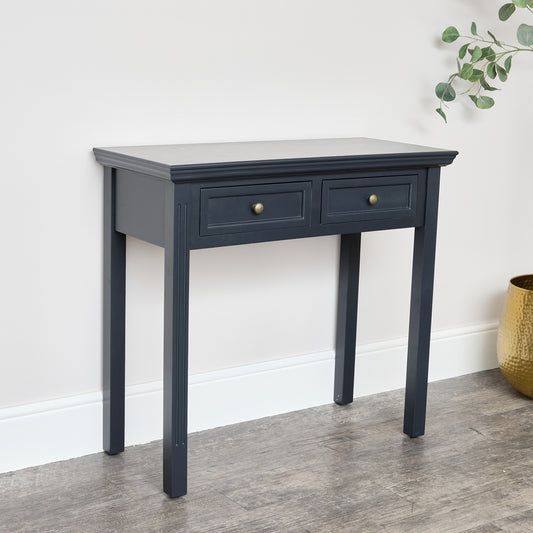  Navy Black 2 Drawer Console / Dressing Table - Daventry Navy Black Range 