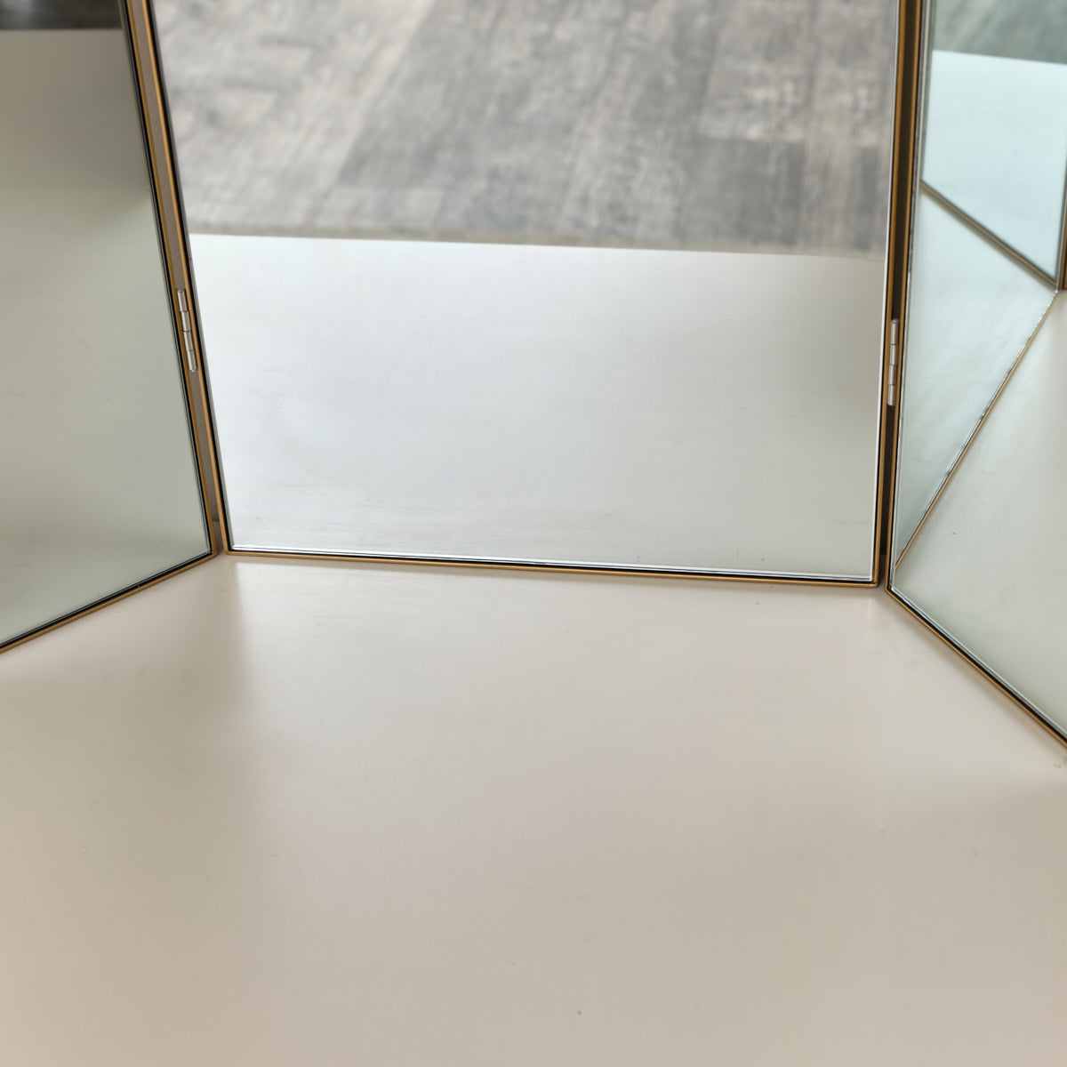 Large Gold Dressing Table Triple Mirror - 70cm x 60cm Windsor Browne Large Gold Dressing Table Triple Mirror - 70cm x 60cm Windsor Browne