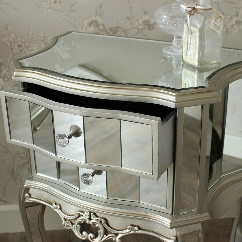 Bedroom Furniture Set, Mirrored Double Wardrobe, Chest of Drawers and Pair of Bedside Chests - Tiffany Range