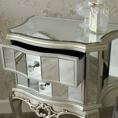 Bedroom Furniture Set, Mirrored Double Wardrobe, Chest of Drawers and Pair of Bedside Chests - Tiffany Range