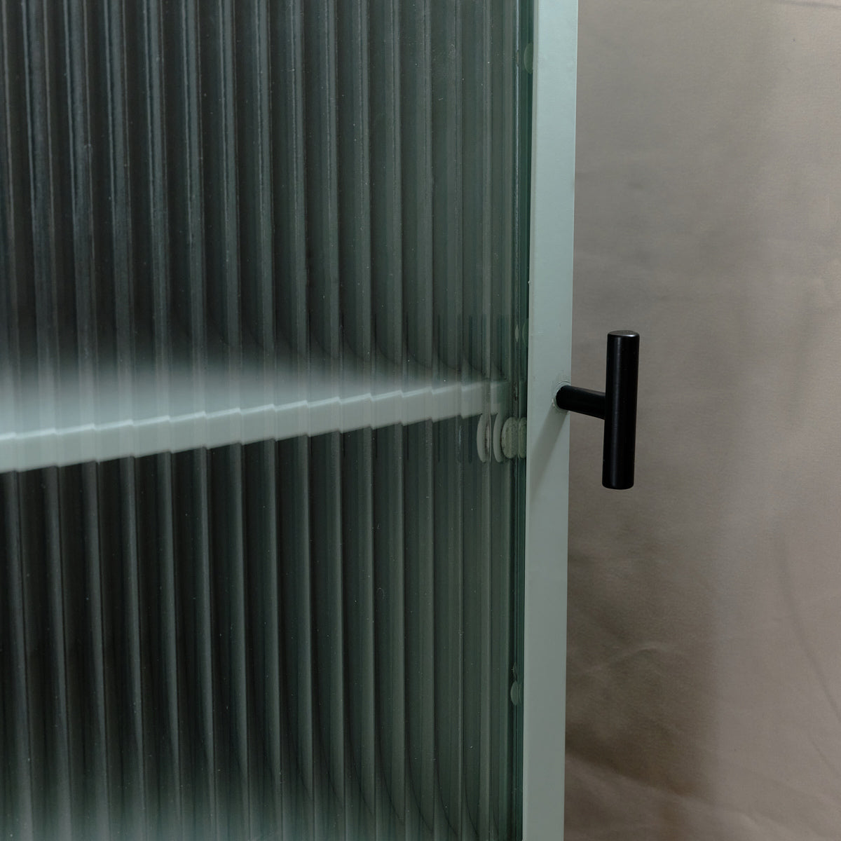 Pair of Pale Blue Reeded Glass Bedside Tables