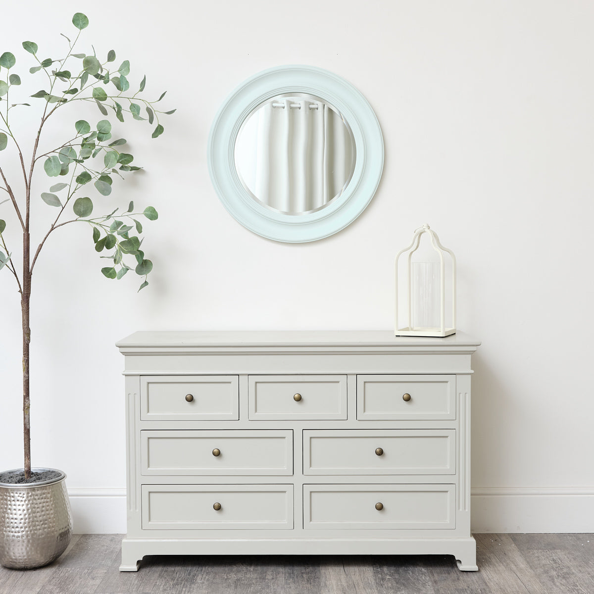 Round Mint Green Wall Mirror 65cm x 65cm