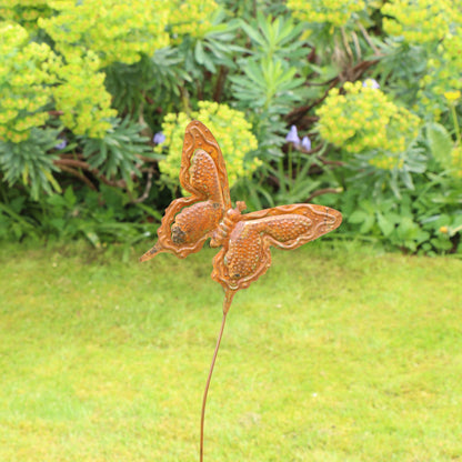 Rustic Metal Butterfly Garden Stake - 94cm