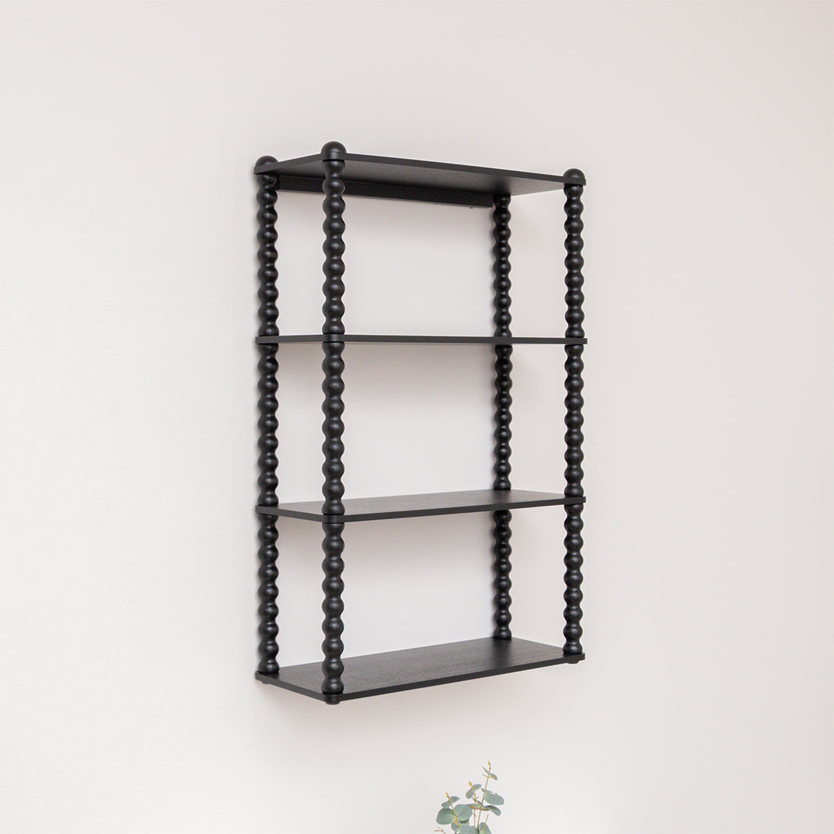 Black Wooden Bobble Framed 3 Tier Shelf