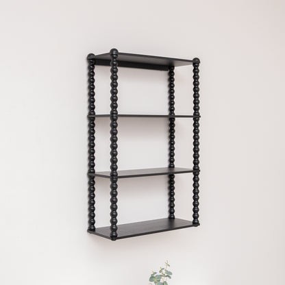 Black Wooden Bobble Framed 3 Tier Shelf