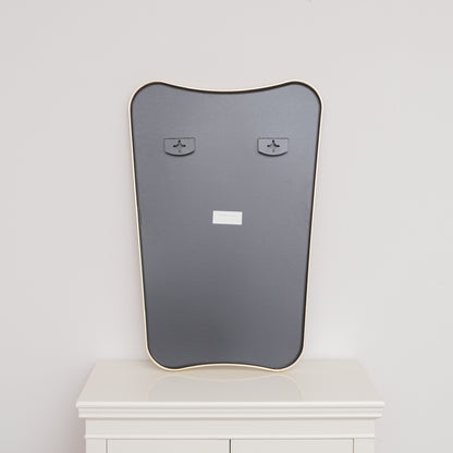 Gold Asymmetrical Metal Framed Wall Mirror - 54cm x 80cm