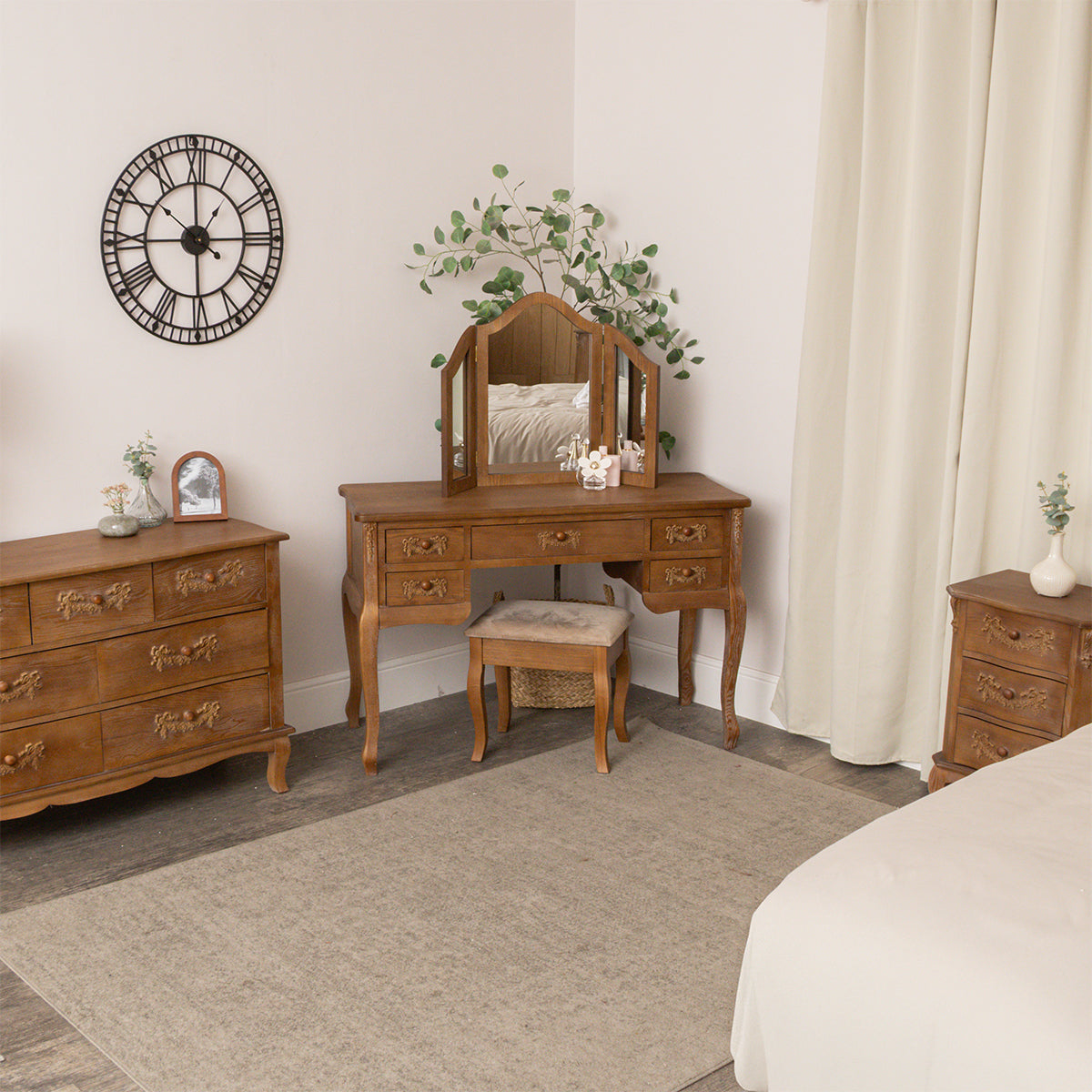 Wooden 3 Drawer Bedside Table - Pays Du Bois Range