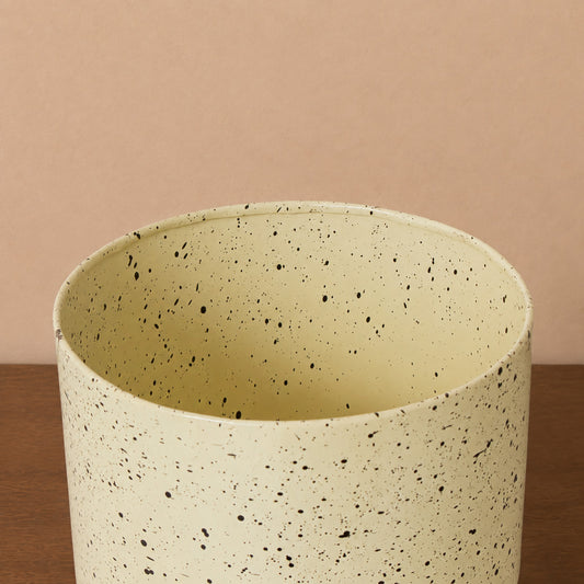  Small Ivory Speckled Iron Planter Pot - 15.5cm 