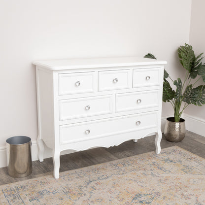 Large White Chest of 6 Drawers - Victoria Range