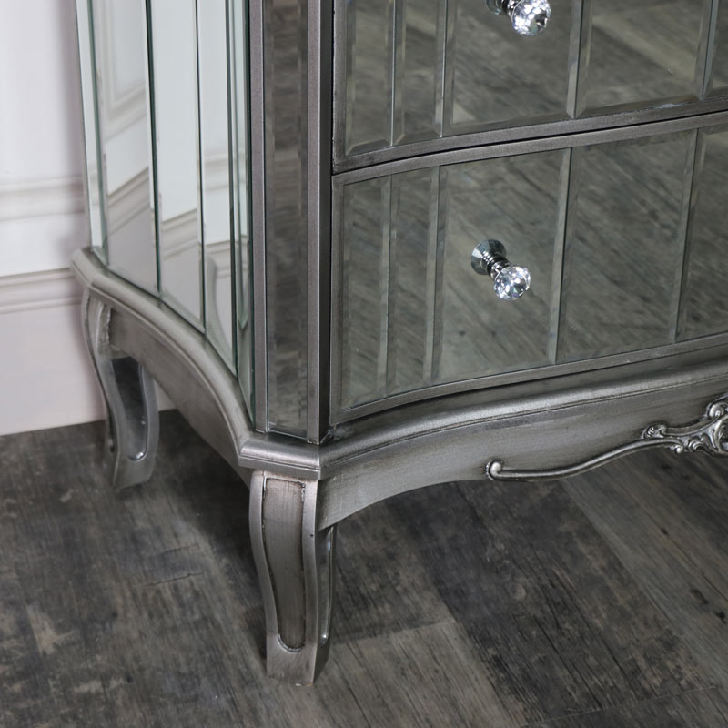 Mirrored 4 Drawer Chest of Drawers - Tiffany Range