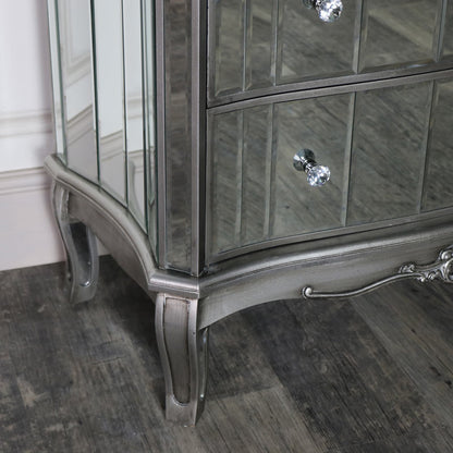 Mirrored 4 Drawer Chest of Drawers - Tiffany Range