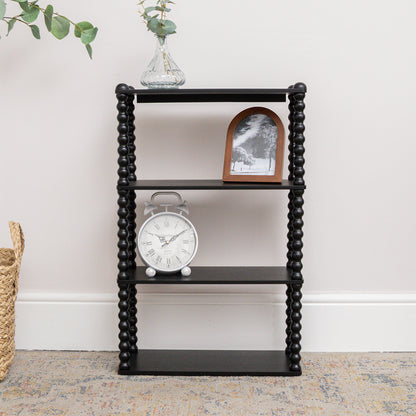 Black Wooden Bobble Framed 3 Tier Shelf