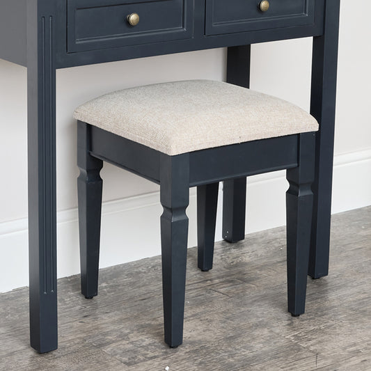  Navy Black Cushioned Dressing Table Stool - Daventry Navy Black Range 