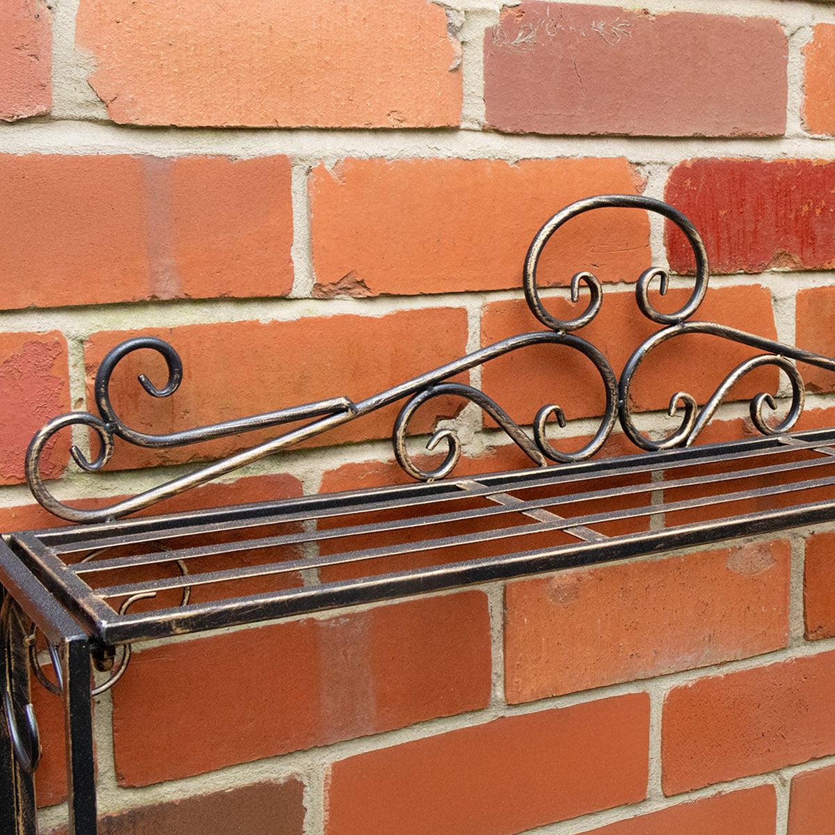 Black & Gold Metal Three Tier Plant Theatre Stand