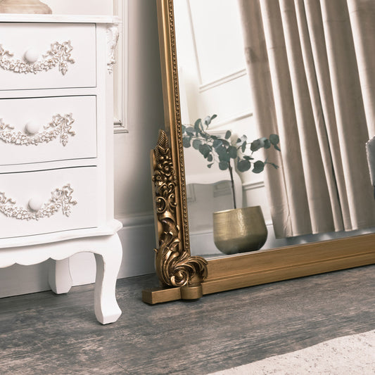  Large Arch Antique Gold Ornate Overmantle Mirror - 152cm x 128cm 