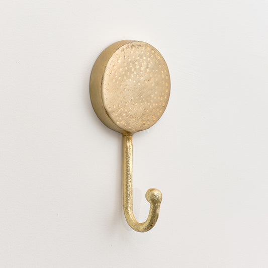  Round Gold Hammered Wall Hook 