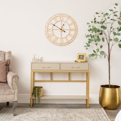 Large Two Drawer Console / Dressing Table - Liana Taupe Range