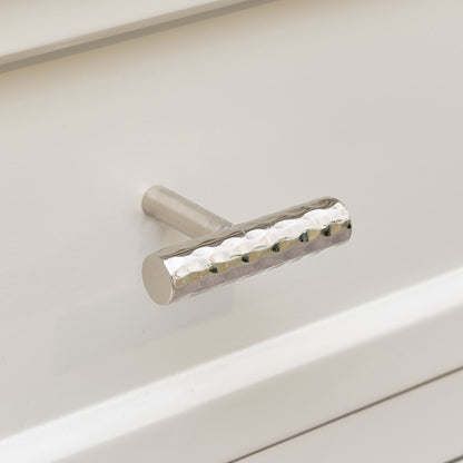 Silver Metal Hammered Drawer Bar Pull Handle