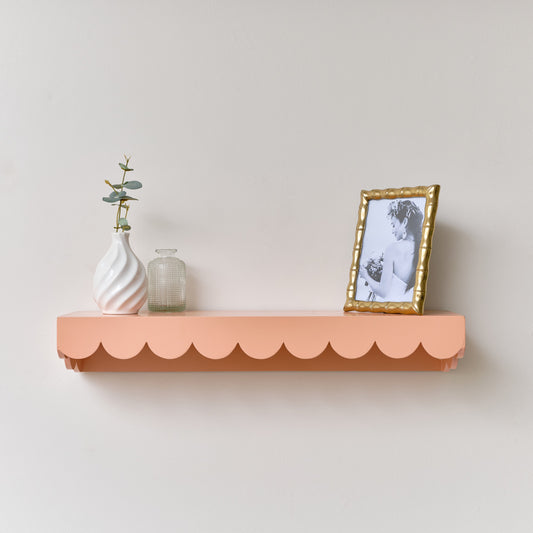  Peach Scalloped Wall Storage Shelf - 61cm 