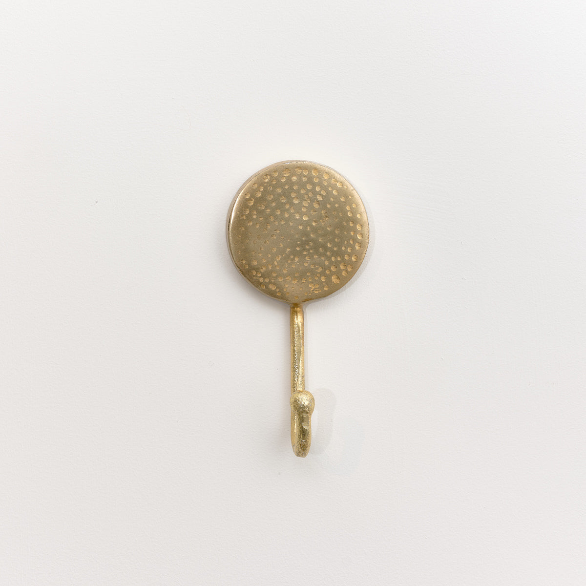 Round Gold Hammered Wall Hook