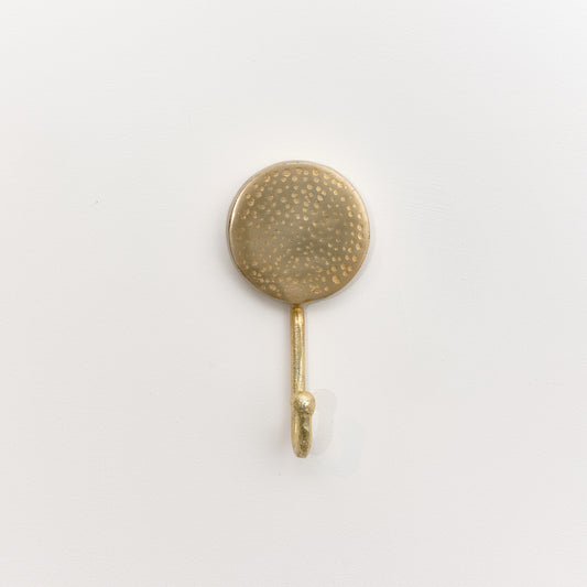  Round Gold Hammered Wall Hook 