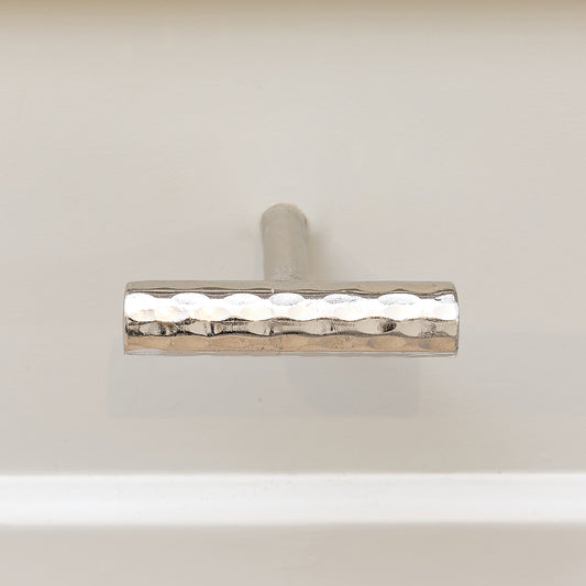  Silver Metal Hammered Drawer Bar Pull Handle 