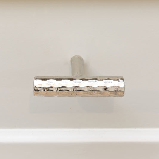  Silver Metal Hammered Drawer Bar Pull Handle 