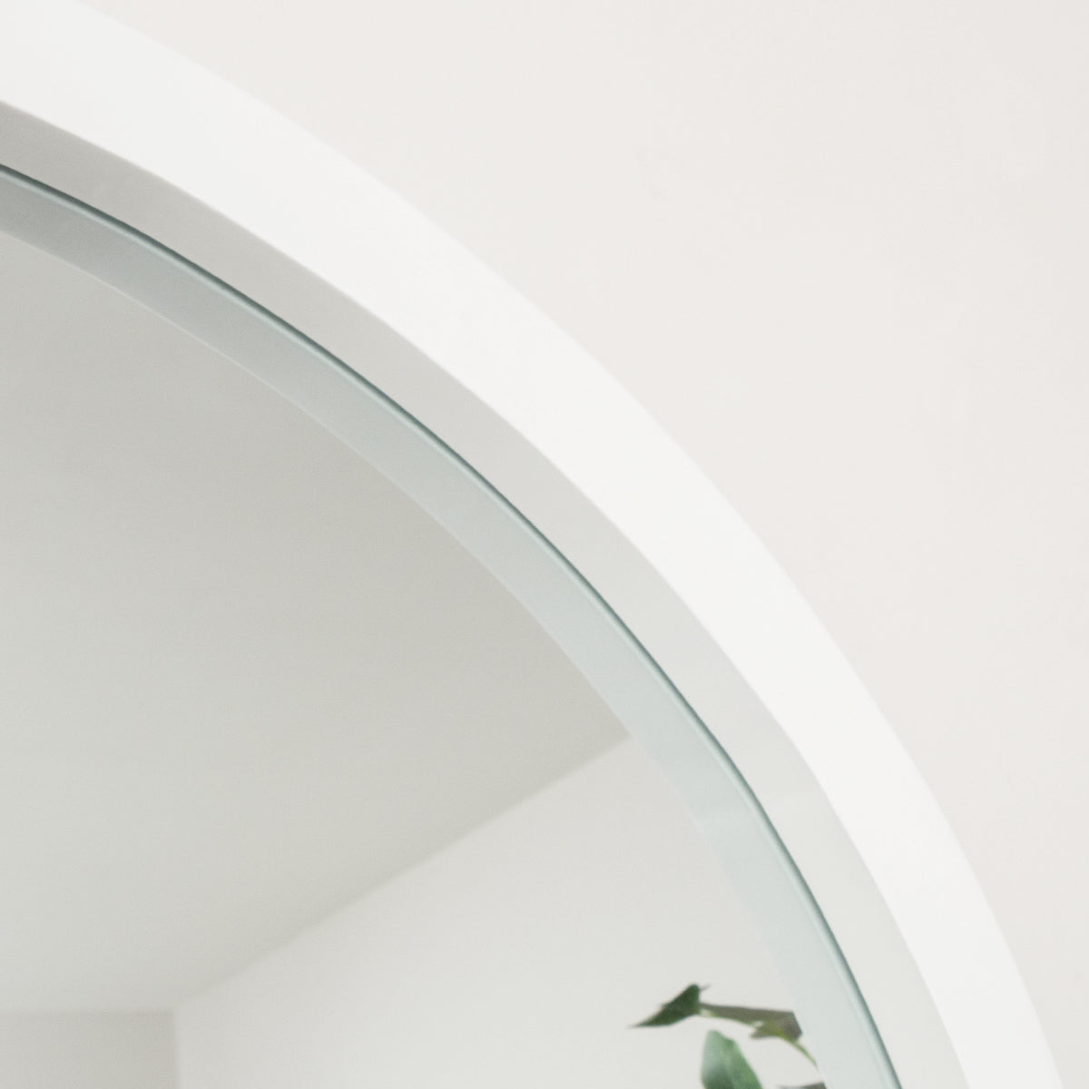 Extra Large White Arched Frame Leaner/Wall Mirror - 190cm x 110cm