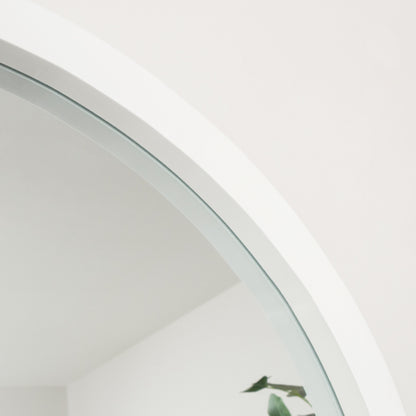 Extra Large White Arched Frame Leaner/Wall Mirror - 190cm x 110cm