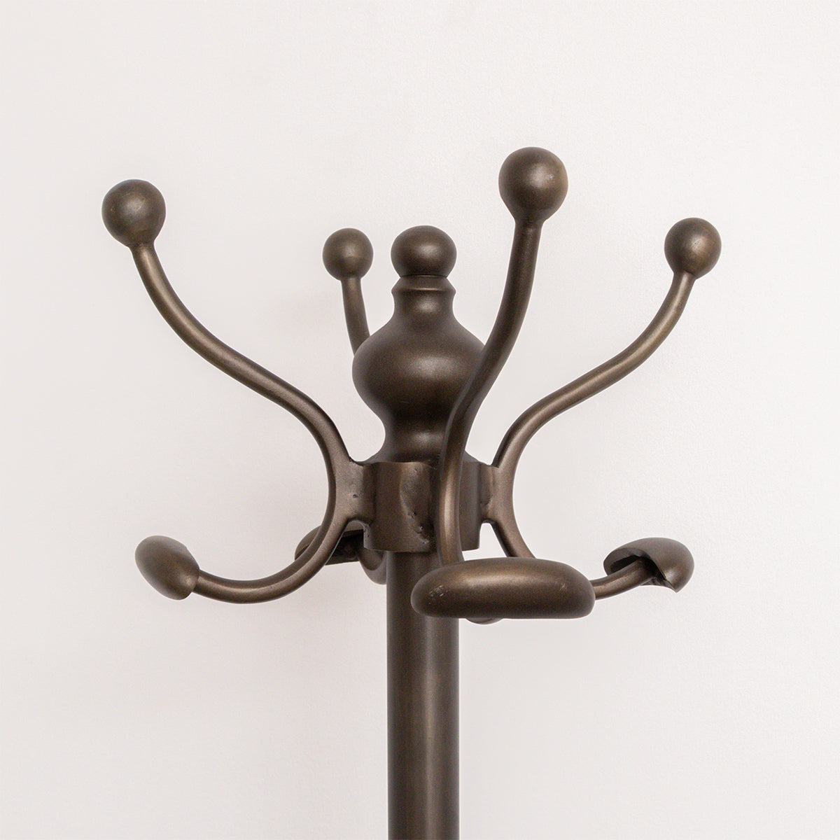 Tall Dark Metal Coat Rack with 8 Storage Hooks