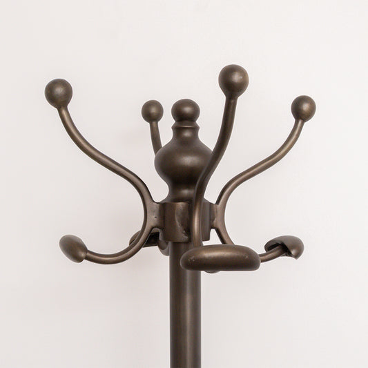  Tall Dark Metal Coat Rack with 8 Storage Hooks 