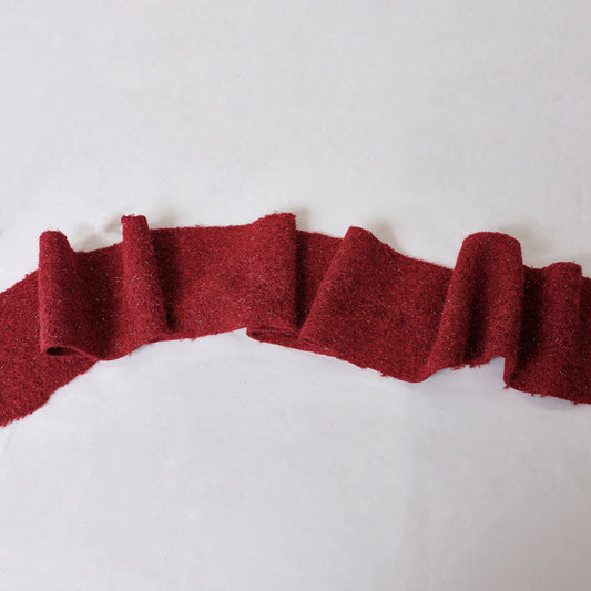  Large Dark Red Wool Table Runner - 140cm 