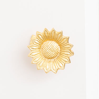 Set of 2 Gold Metal Sunflower Wall Mounted Tie Backs