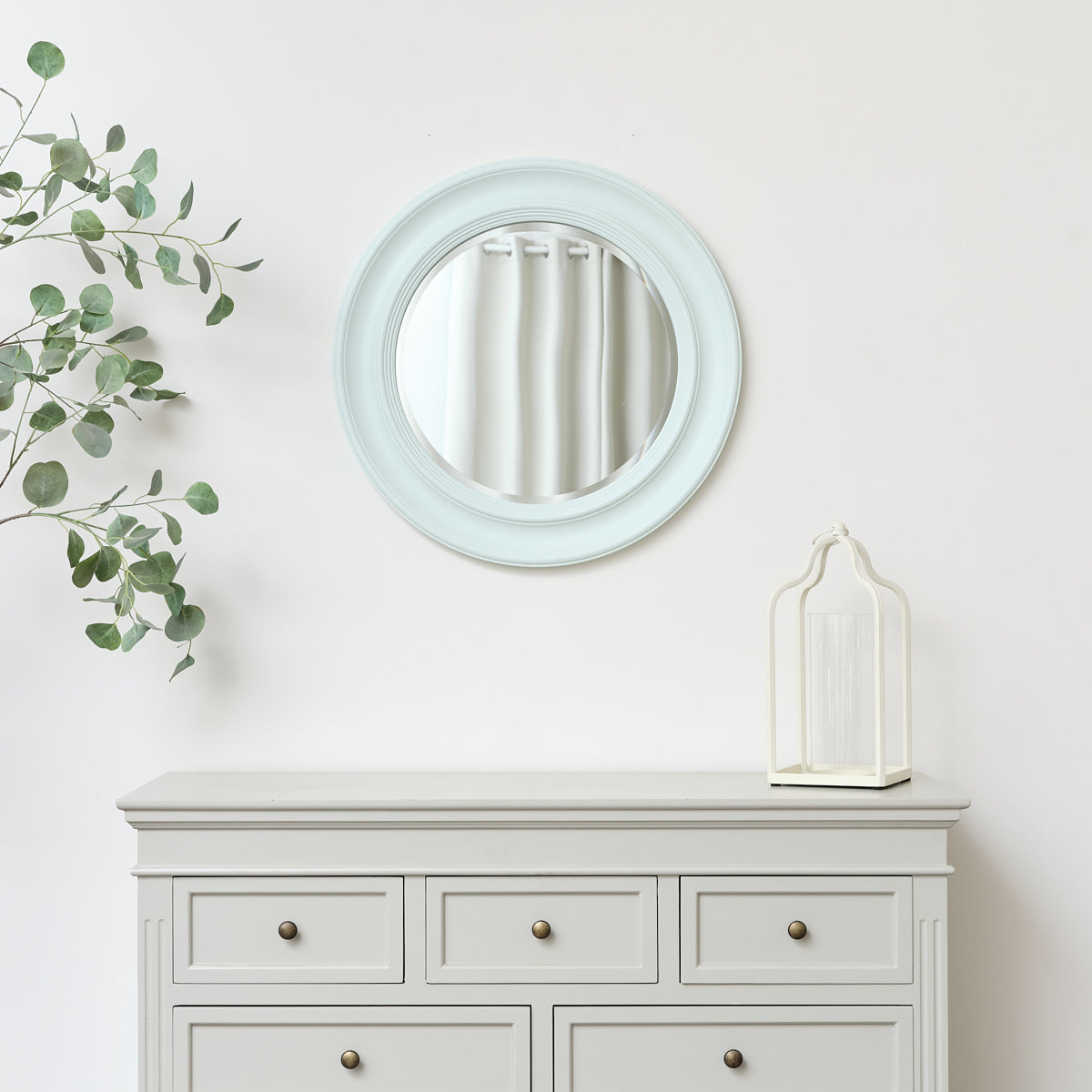 Round Mint Green Wall Mirror 65cm x 65cm