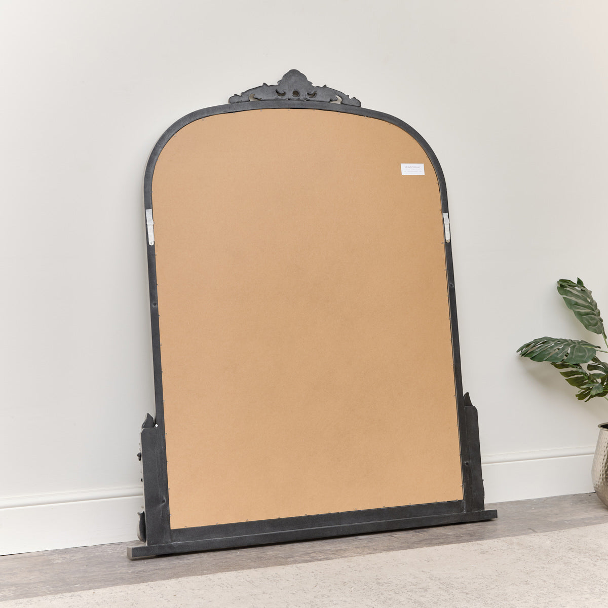 Extra Large Arch Antique Silver Ornate Overmantle Mirror - 152cm x 128cm