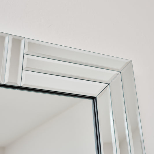  Large Frameless Bevelled Rectangular Wall Mirror 60cm x 90cm 
