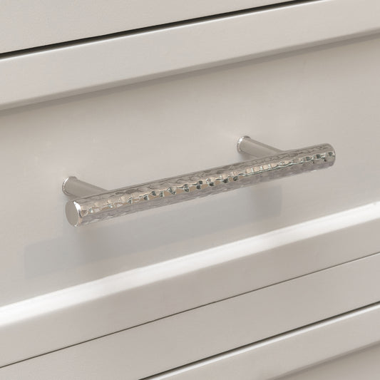  Silver Metal Hammered Bar Pull Drawer Handle 