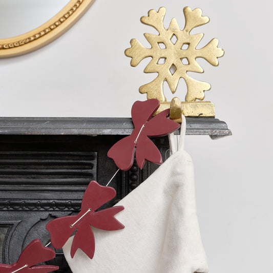  Gold Snowflake Christmas Stocking Holder 