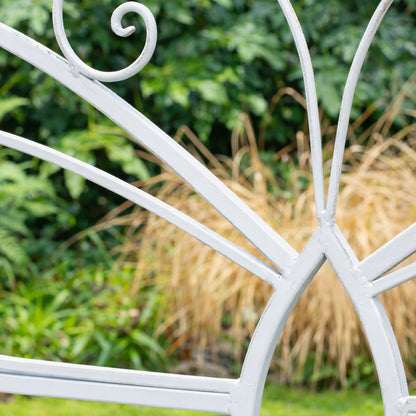 Grey Metal Butterfly Garden Bench