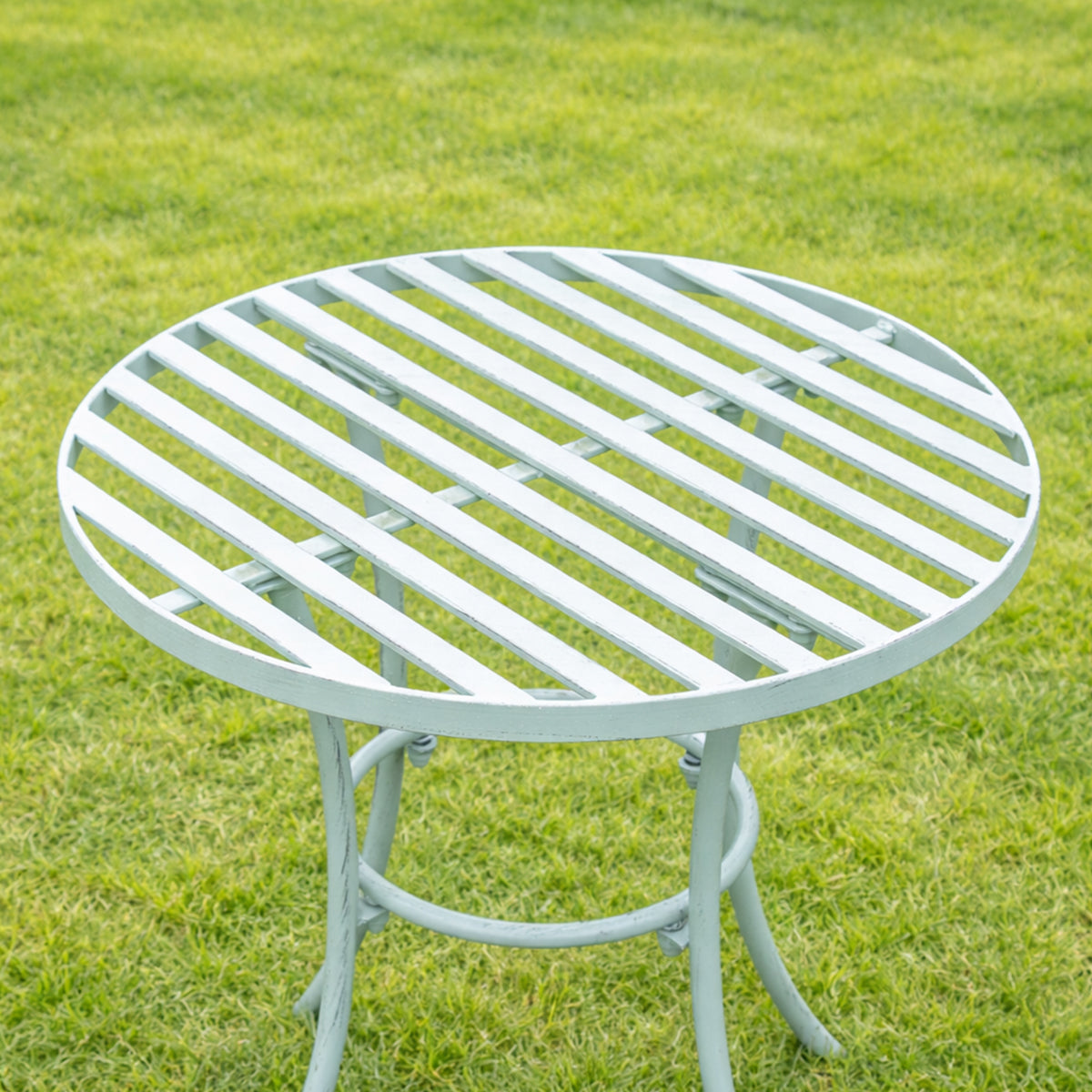 Sage Green Round Garden Side Table - 50cm