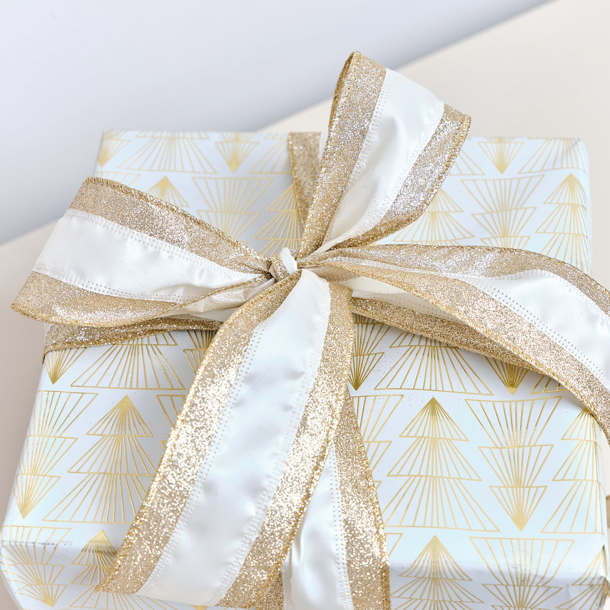 Large Pink & Gold Iridescent Wired Ribbon Garland - 270cm