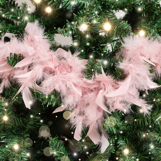  Large Pale Pink Feather Boa Christmas Garland - 182cm 