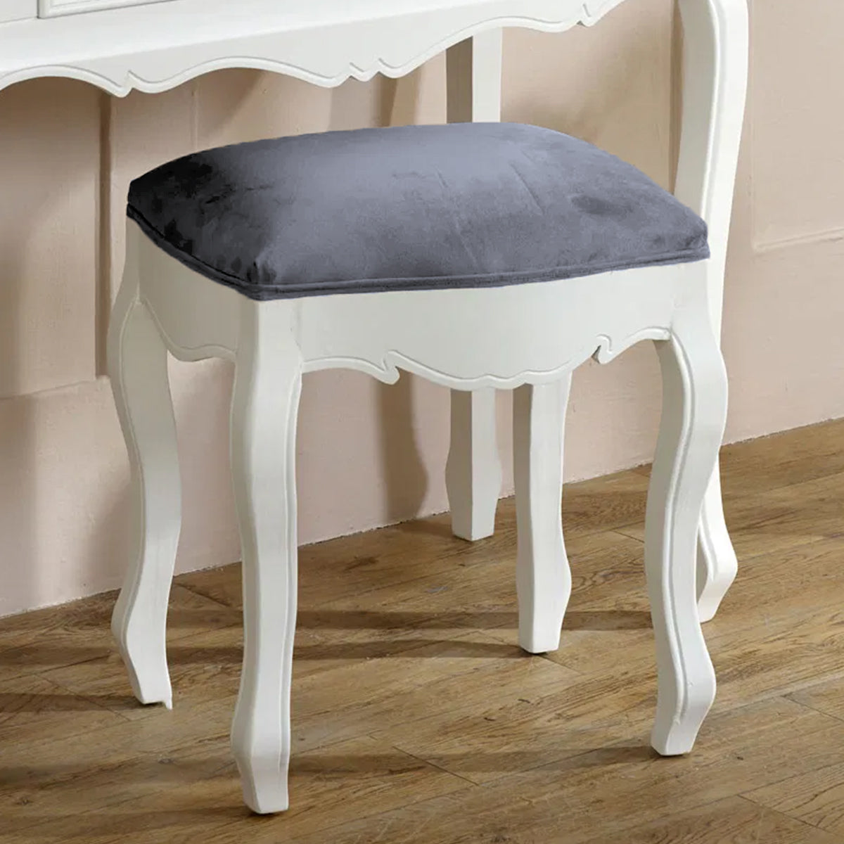 White Dressing Table Stool - Victoria Range