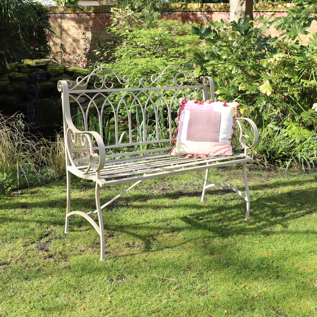 Rustic Vintage Metal Garden Bench