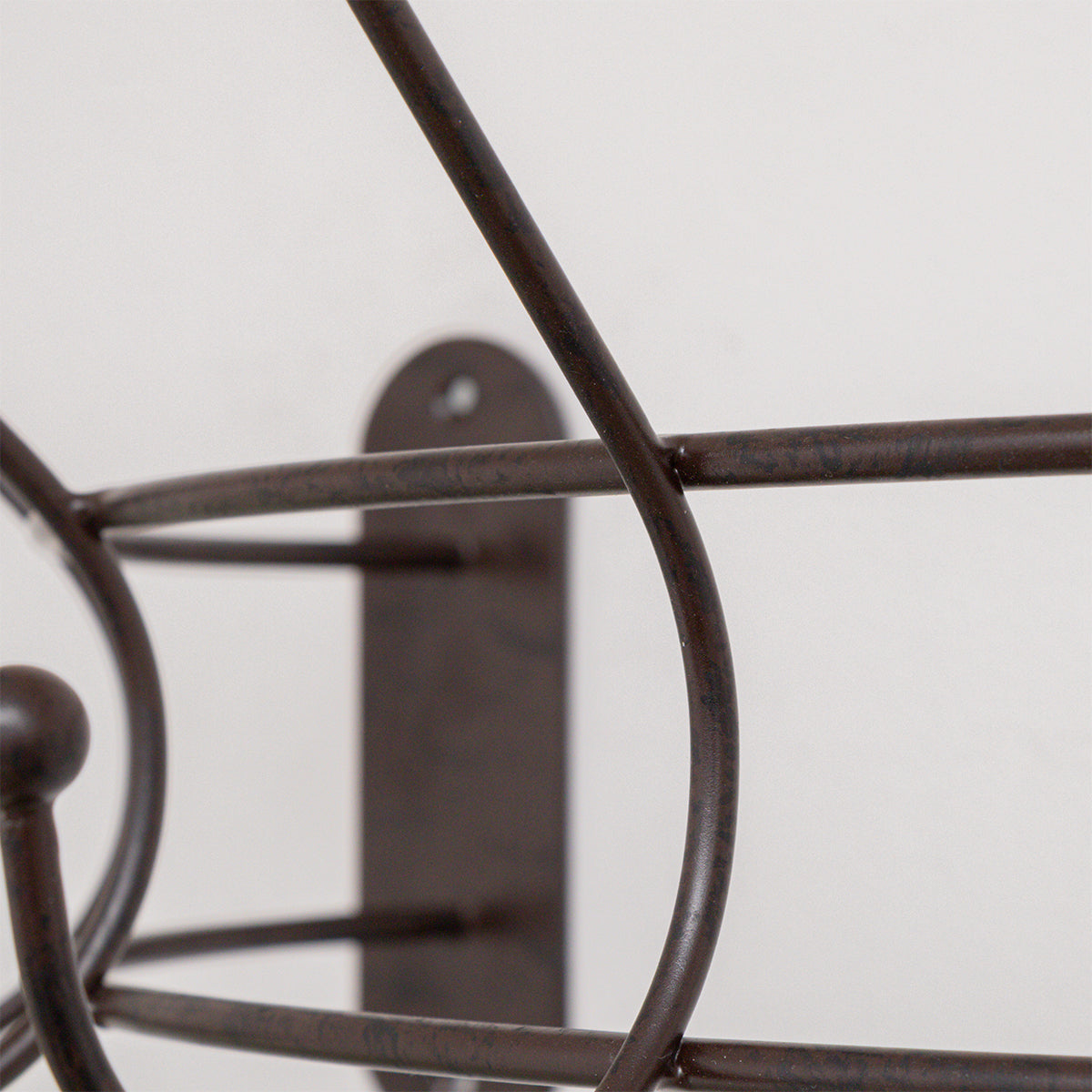 Antique Dark Bronze Curved Coat Hanger Rail with 5 Storage Hooks - 60cm