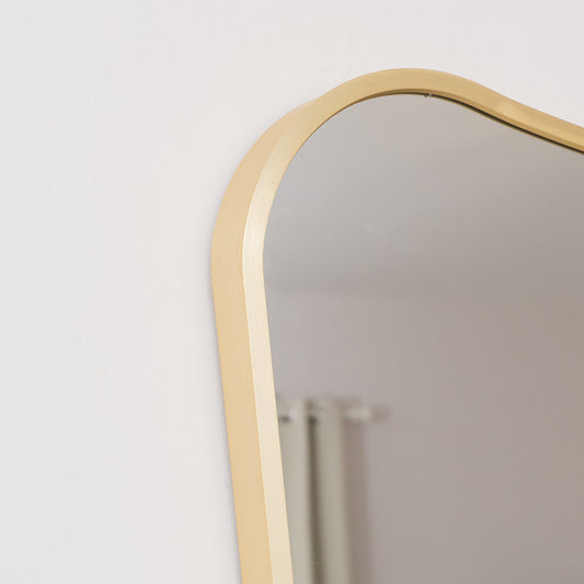  Gold Asymmetrical Metal Framed Wall Mirror - 54cm x 80cm 